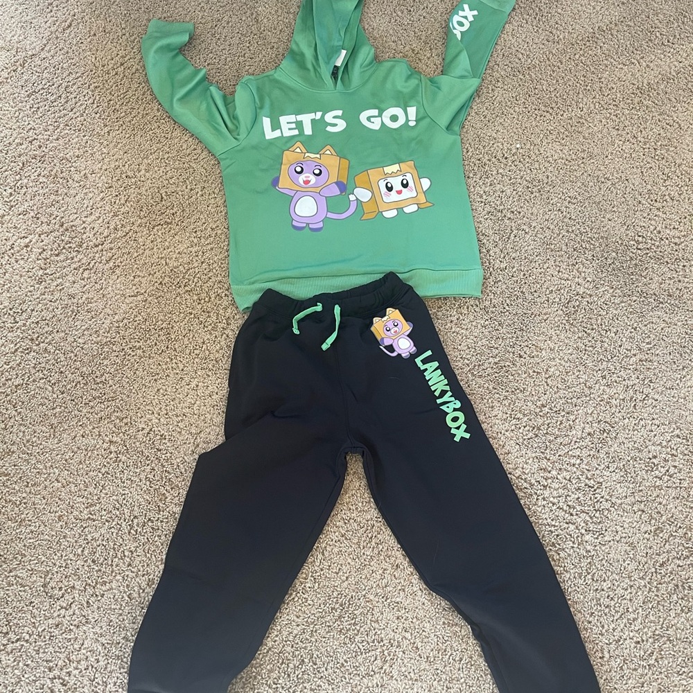 NWT Green and Black LankyBox Hoodie and Pants Set
